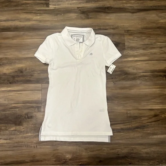 Aeropostale New White Polo Top - Picture 2 of 6